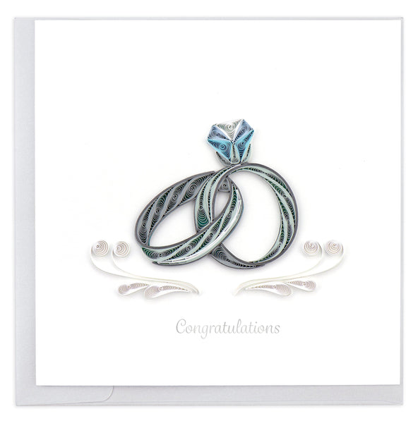 Quilled Wedding Rings Greeting Card