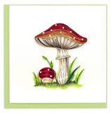 Blank Quilled Card of a mushroom with a red top