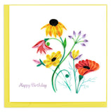 Quilled Birthday card of colorful wildflowers