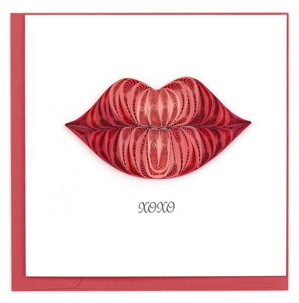 Quilled Kissy Lips Love Card