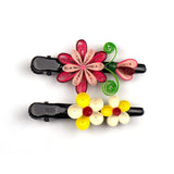 Blooming Blush Quilled Hair Clips