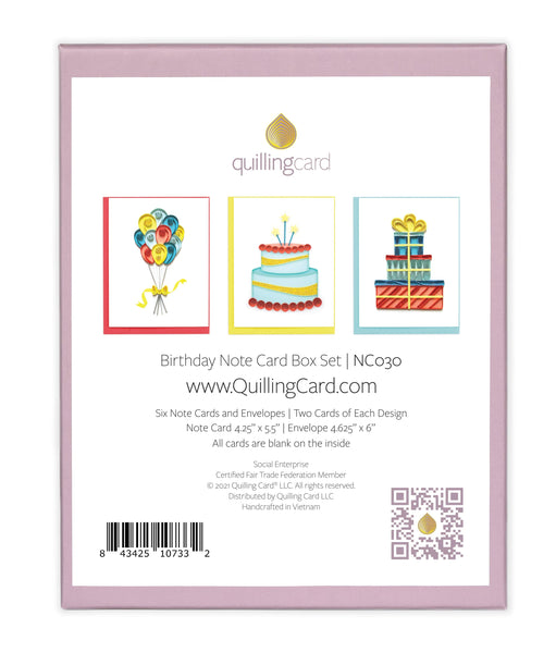 Quilled Birthday Note Card Box Set Quilling Card