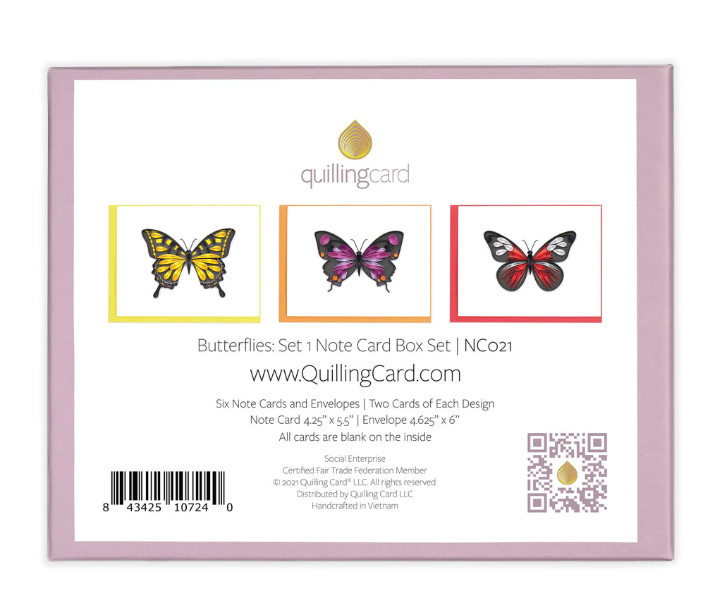 Quilled Butterflies Collection 1 Note Card Box Set Quilling Card