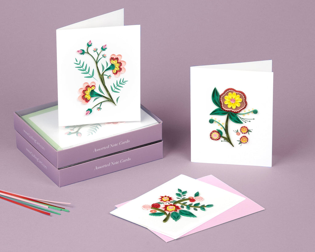 Quilled Decorative Floral Note Card Box Set Quilling Card