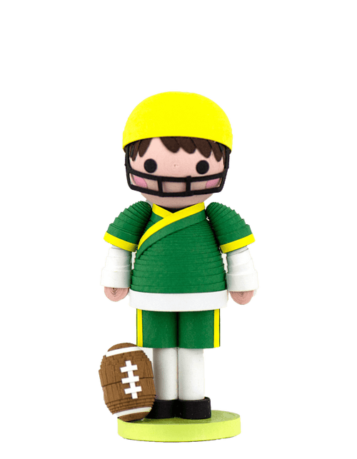 A Quilled Football Player Ornament