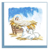 Quilled Baby Jesus in Manger Greeting Card