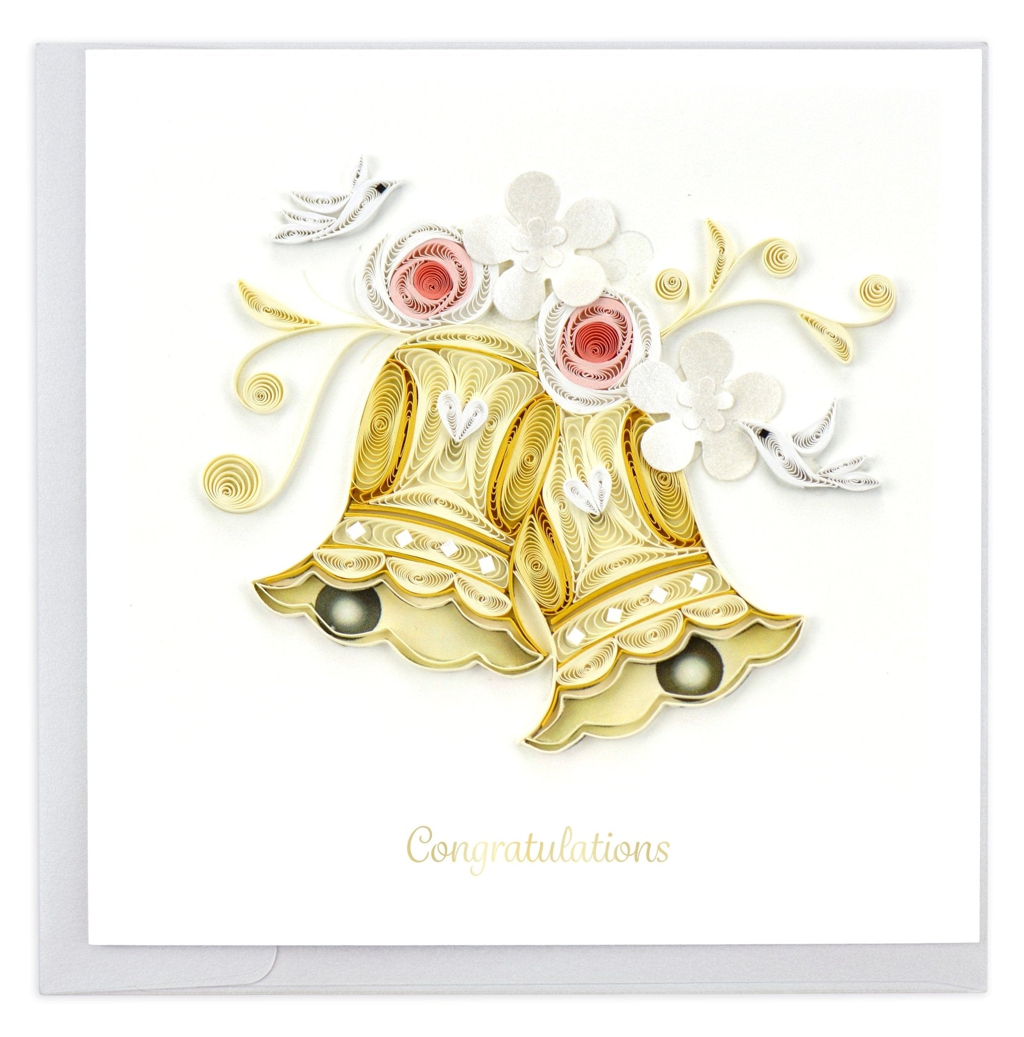 Quilled Wedding Bells Greeting Card