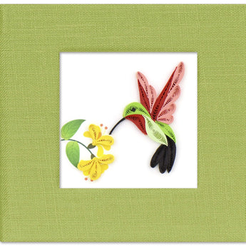 Quilled Hummingbird Sticky Note Pad Cover - Quilling Card - Sticky Note Cover