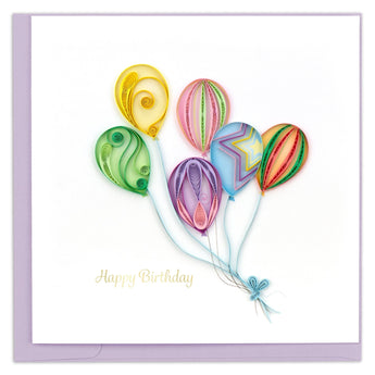 Quilled Colorful Balloon Bunch Birthday Card - Quilling Card - Greeting Card