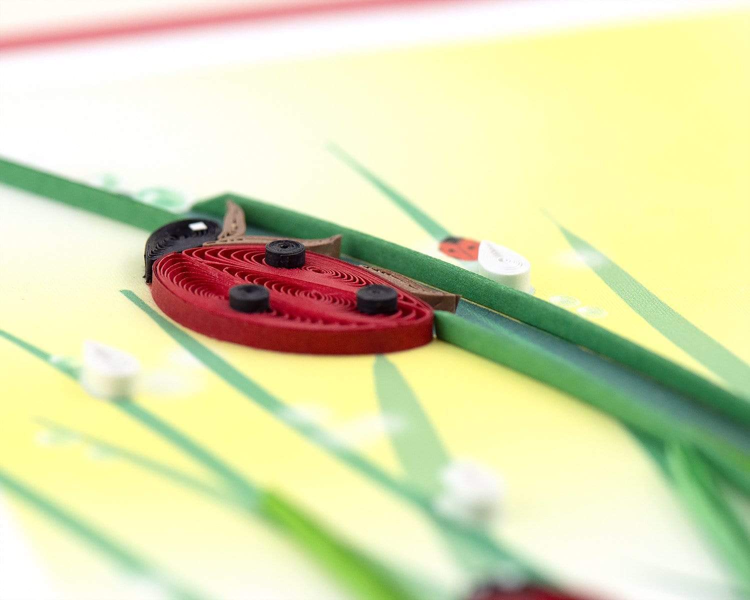 Ladybug Threading Card Handcrafted Ladybug Greeting Card | Quilling Card¨