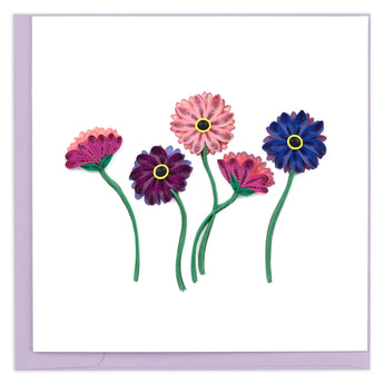 Quilled Gerbera Daisies Greeting Card - Quilling Card - Greeting Card