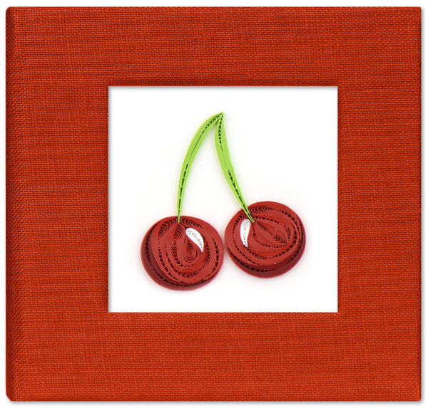 Quilled Cherries Sticky Note Pad Cover