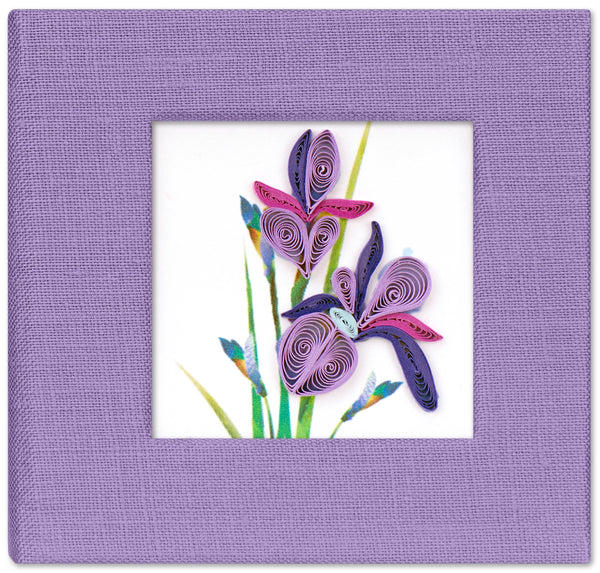 Quilled Purple Iris Sticky Note Cover Design 