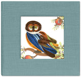 Sticky note pad cover featuring a quilled design of an owl perched on a branch