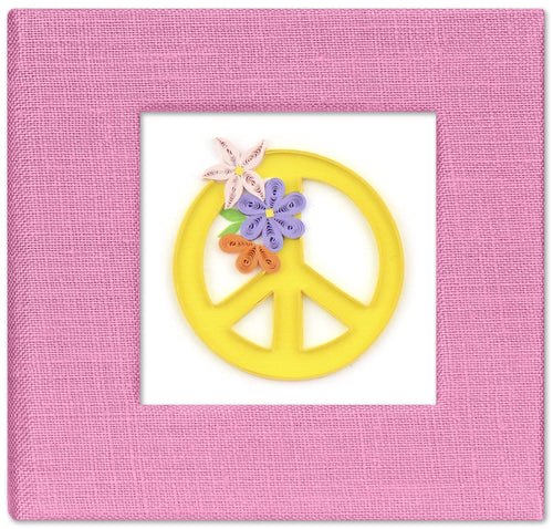 Quilled Peace Sign Sticky Note Pad Cover