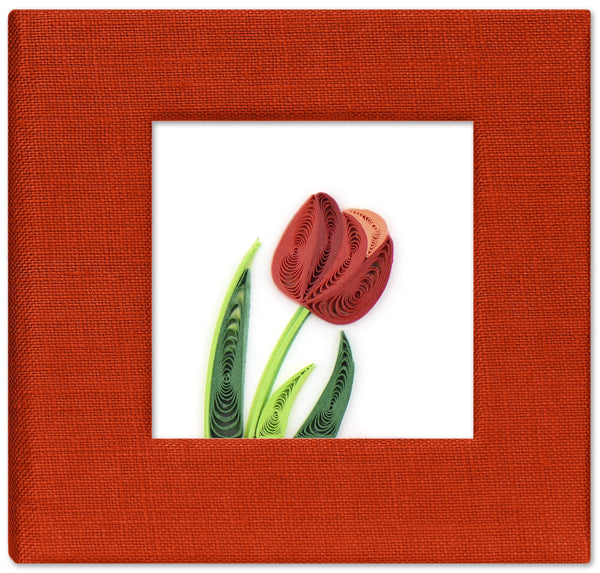 Quilled Red Tulip Sticky Note Pad Cover