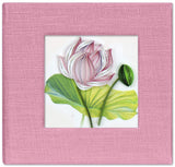 Sticky note pad cover featuring a quilled design of a pink lotus flower